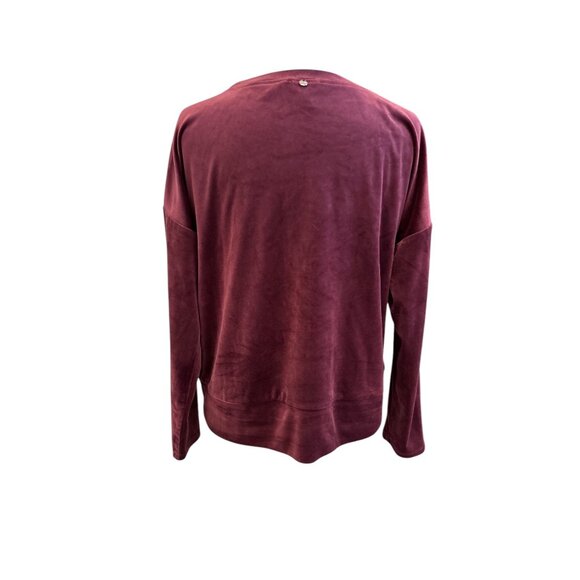 Cable & Gauge Sport Womens Long Sleeve Burgundy Velvet Sweater L/G 94% Polyester - Picture 3 of 9